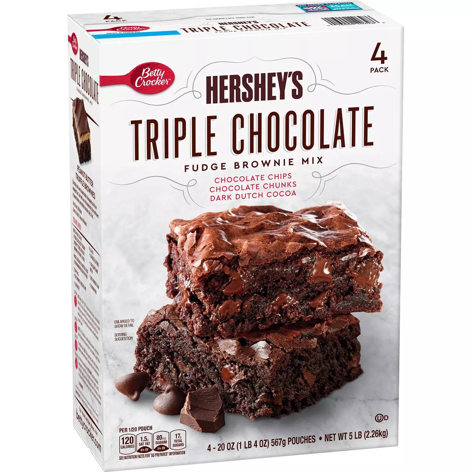 Hershey's Triple Chocolate Brownie Mix, 20 oz (4-Pack)