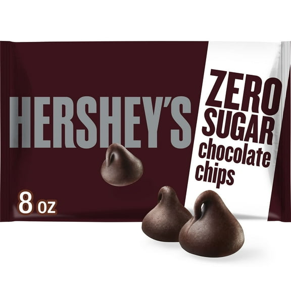 Hershey's Zero Sugar Chocolate Baking Chips, Bag 8 oz pack of 2