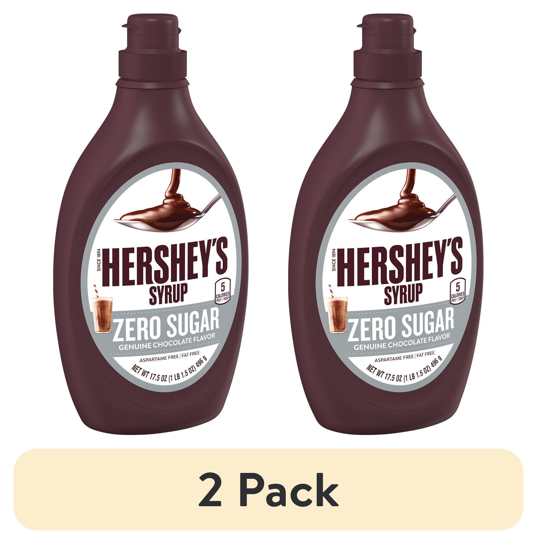 (2 pack) Hershey's Zero Sugar Chocolate Syrup, Bottle 17.5 oz