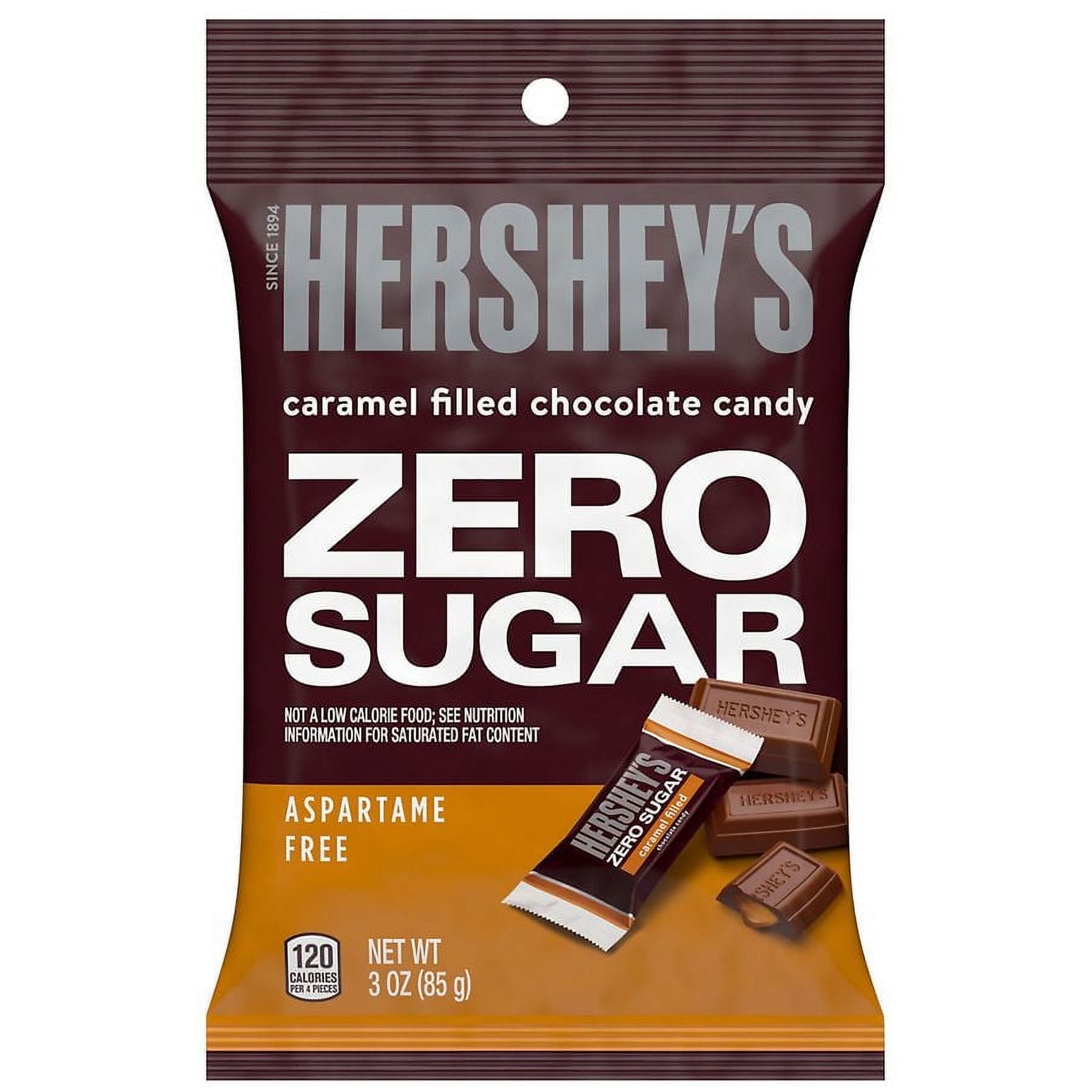 Hershey's Zero Sugar Individually Wrapped Candy Bars, Bag Caramel Filled Chocolate3.0oz