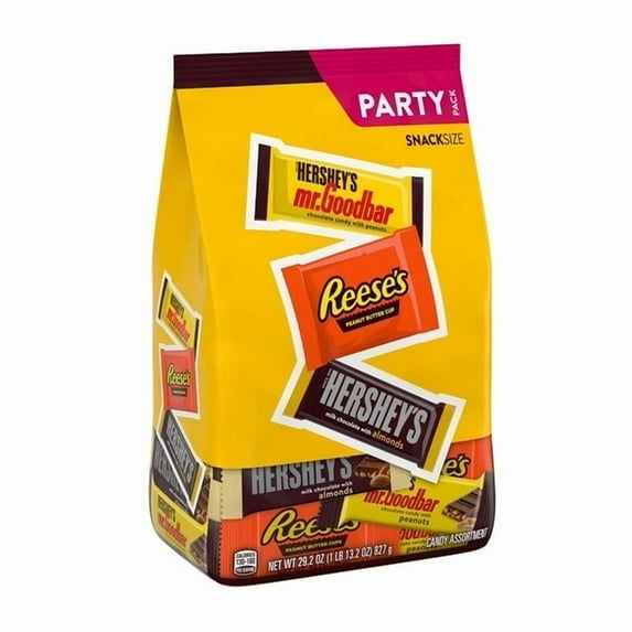 Hershey's and Reese's Assorted Chocolate Flavored Snack Size Candy, Party Pack 29.2 oz (2 Bag Pack)