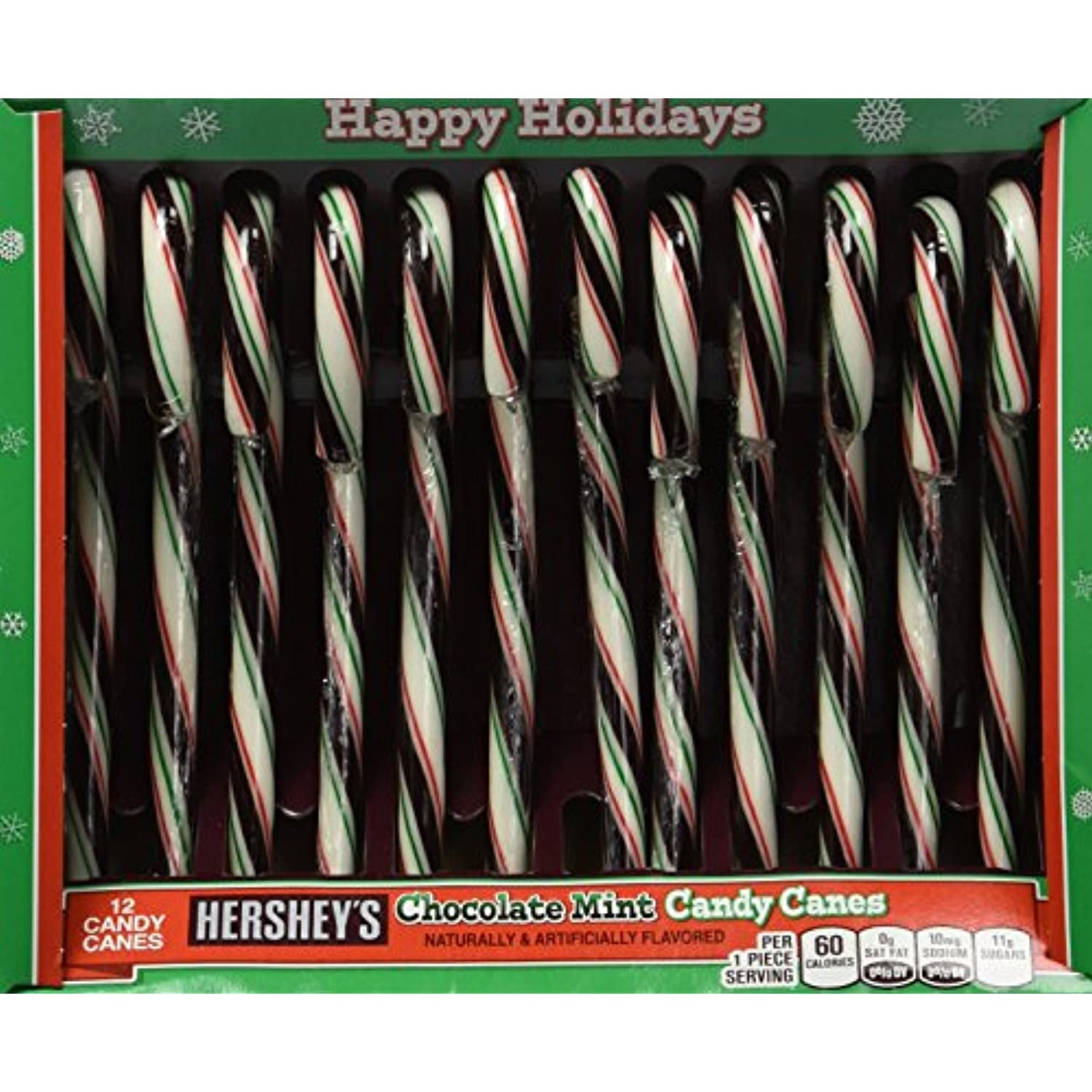 Hersheys Candy Canes Chocolate Mint 12 Count