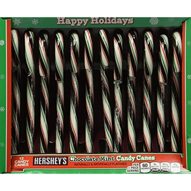 Hersheys Candy Canes Chocolate Mint 12 Count