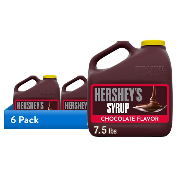 (6 pack) Hershey's Chocolate Flavored Syrup, Bulk Jug 7 lb 8 oz