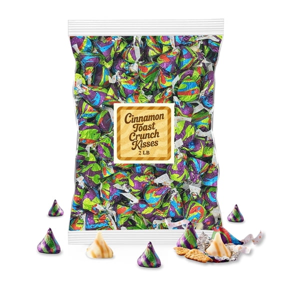 Hershey,s Cinnamon Toast Crunch Toasted Cinnamon Sugar Crunch Kisse,s 2 LB (200+ Pieces)