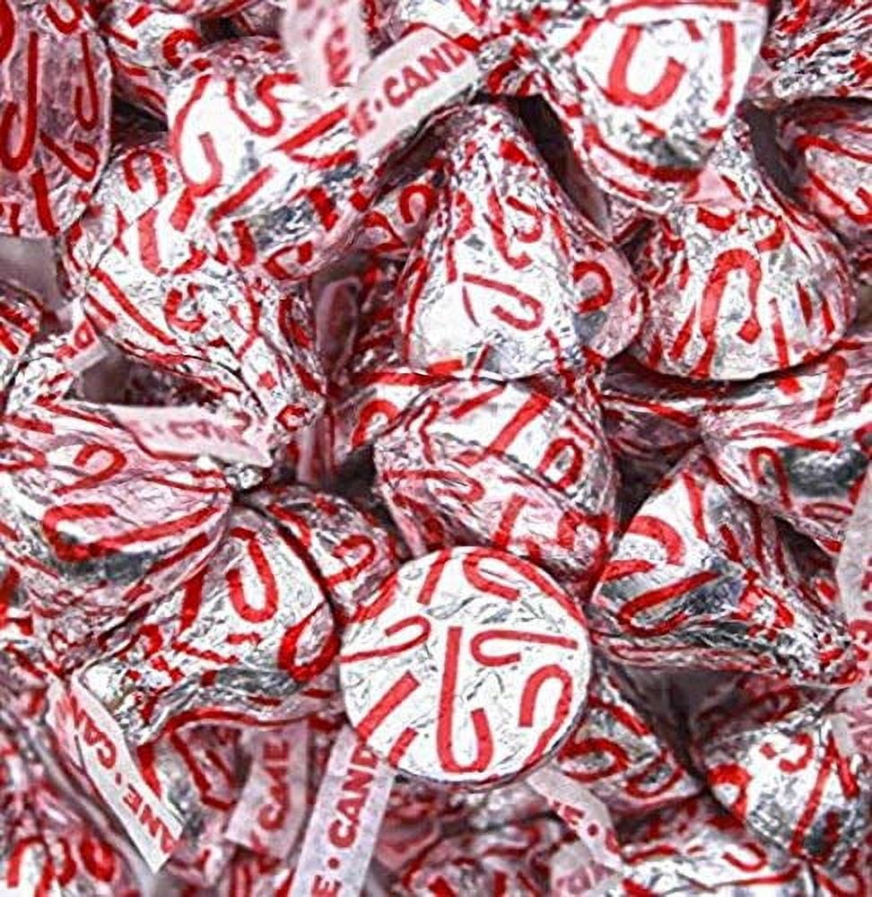 Hershey's Kisses Candy Cane Chocolate Kisses, Mint Flavored Candy, Individually Wrapped 4.37 lb Bag
