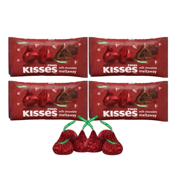 Hersheys Kisses Meltaway Roses 4 Pack, 9 oz Per Bag