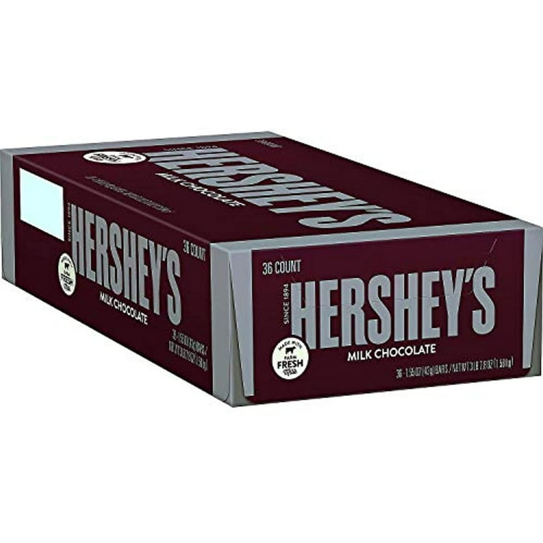 Hersheys Milk Chocolate Candy Wrapped Bars - 36 Count Box