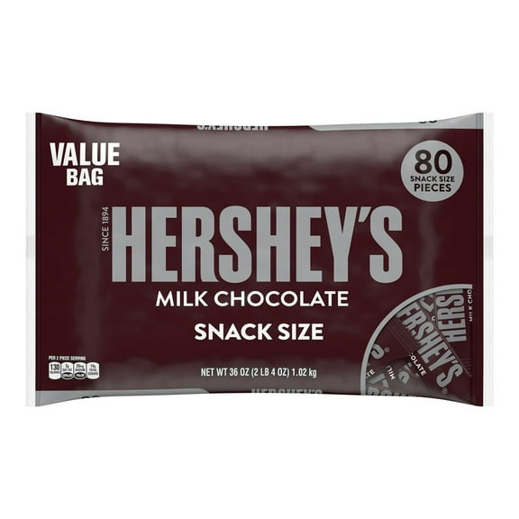 Hersheys Milk Chocolate Snack Size Bars (36 Ounce 80 Count)