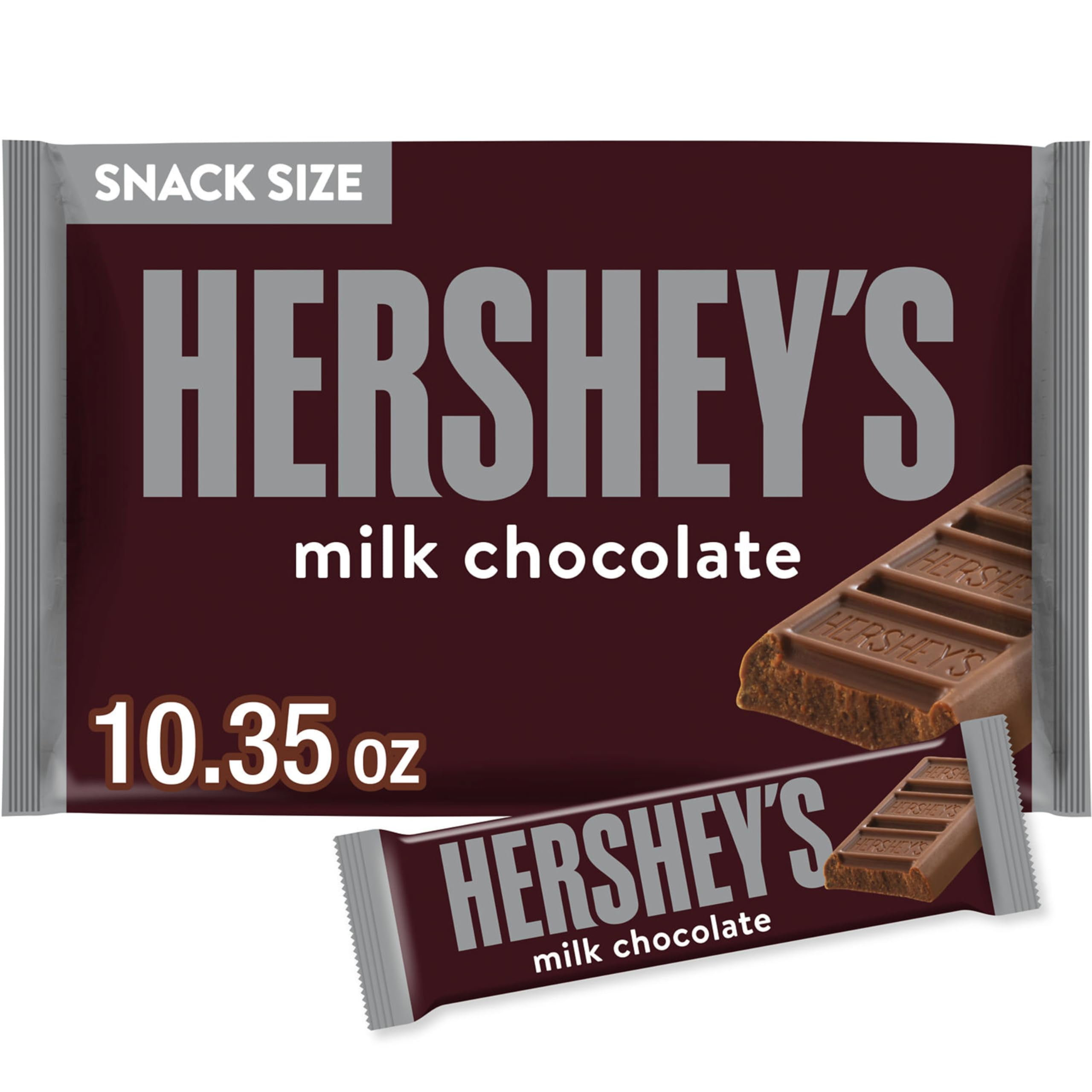 Hershey's Milk Chocolate Snack Size Candy, Bag 10.35 oz-3Pack