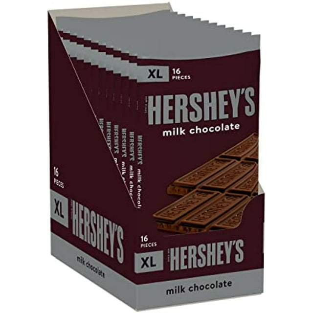 Hersheys Milk Chocolate Xl Candy, Bulk Gluten Free, 4.4 Oz Bars (12