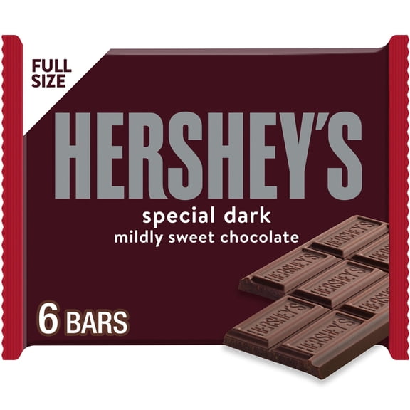 Hersheys Special Dark Mildly Sweet Chocolate Candy Bars, 1.45 Oz (6 Count) Packaging May Vary - Pack of 3