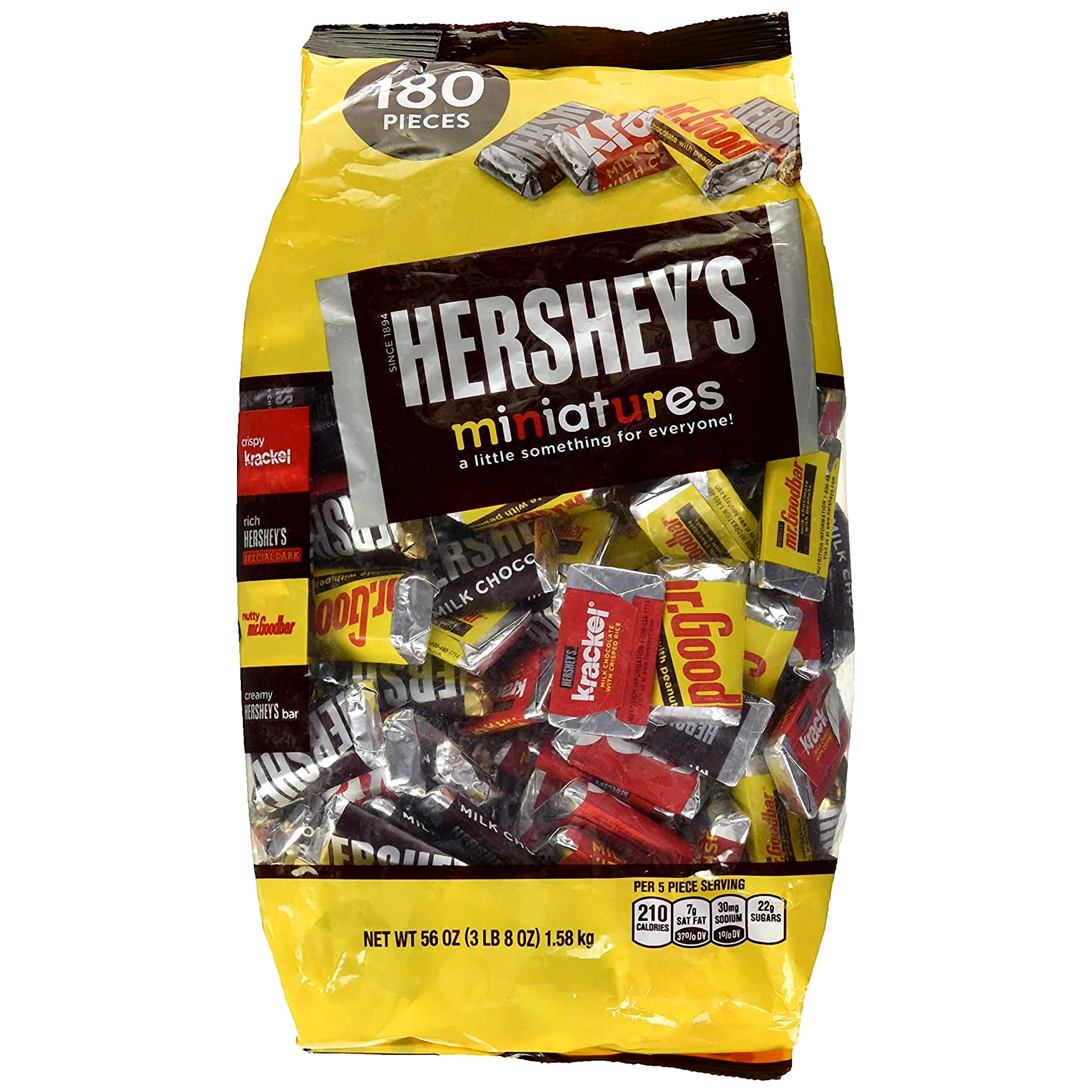 HersheysHersheys Miniatures Chocolate Candy (Hersheys, Krackel, And Mr. Goodbar), Snack Size Assortment, 56 Ounce Bulk Bag