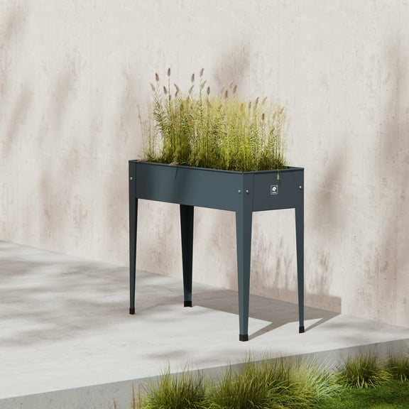 Herstera Urban Raised Planter 39.3" L x 15.7" D x 33" H - Anthracite