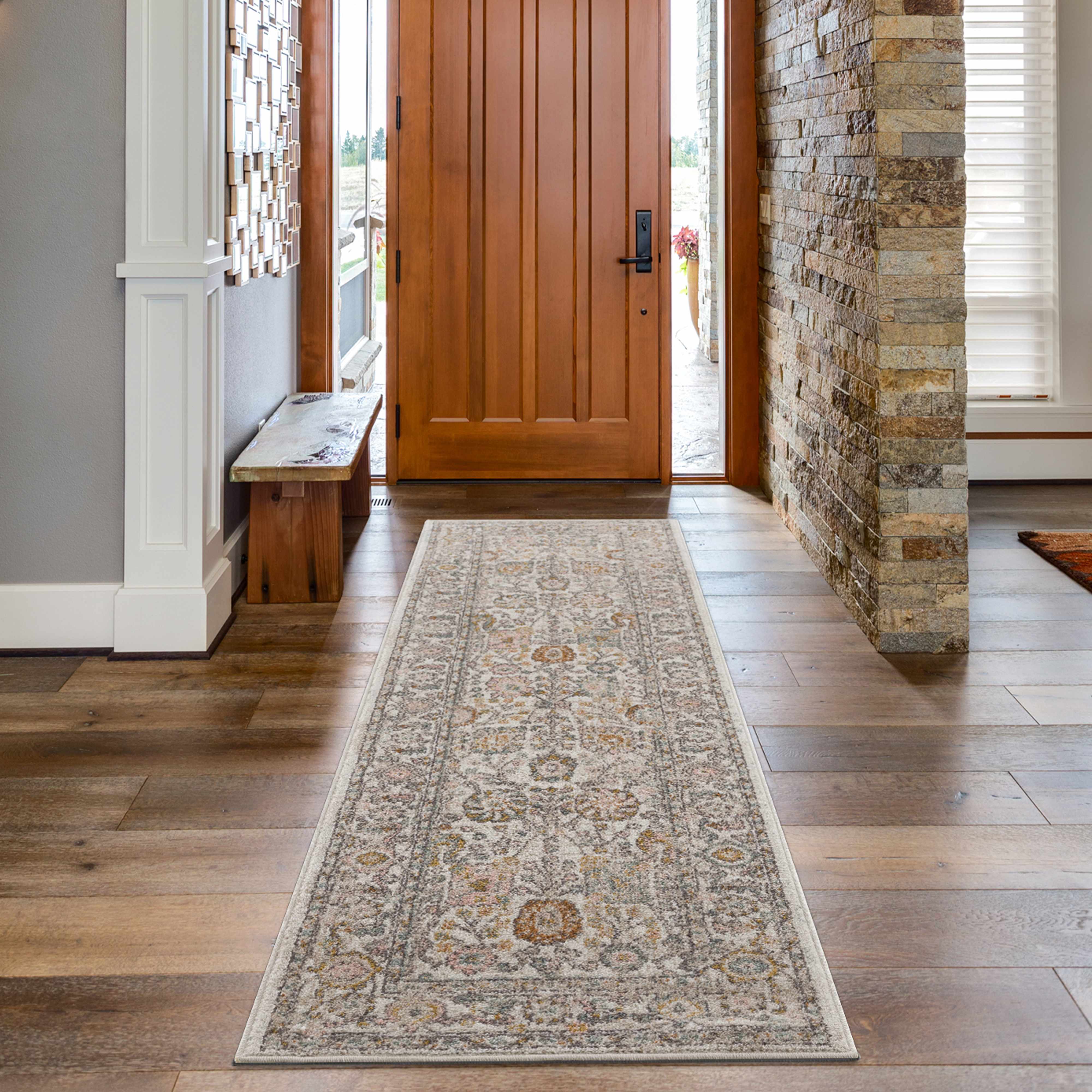 Herstmonceux Traditional Living Room Bedroom Soft Natural Runner Rug