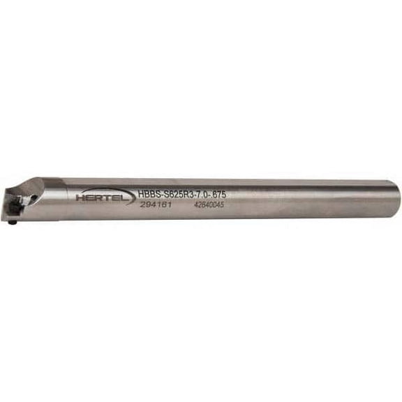 Hertel 0.675" Min Diam 5/8" Shank Diam Steel Right Hand Indexable Boring Bar 2-1/2" Max Depth, 7" OAL, Uses WPMT Inserts, HBBS Toolholder, Through Coolant