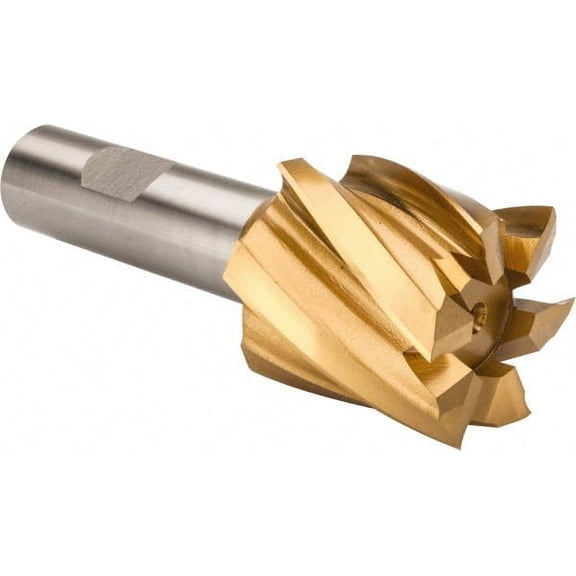 Hertel 1-1/2", 1-1/2" LOC, 3/4" Shank Diam, 3-7/8" OAL, 6 Flute, HSS Square End Mill Single End, TiN Finish, Spiral Flute, 30 Helix, Right Hand Cut, Right Hand Flute