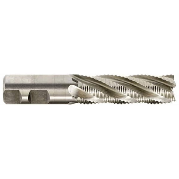 Hertel 1-1/4" Diam, Coarse Pitch, 4" LOC, 6 Flute Cobalt Roughing Square End Mill