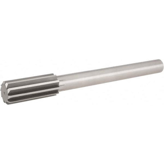 Hertel 1-1/4" HSS 10 Flute Chucking Reamer Straight Flute, Straight Shank, 3" Flute Length, 11-1/2" OAL