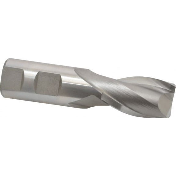 Hertel 1", 1-5/8" LOC, 1" Shank Diam, 4-1/8" OAL, 2 Flute, HSS Square End Mill Single End, Uncoated, Spiral Flute, 30 Helix, Centercutting, Right Hand Cut, Right Hand Flute