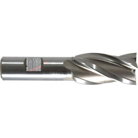 Hertel 1", 1-7/8" LOC, 3/4" Shank Diam, 4-1/8" OAL, 4 Flute, HSS Square End Mill Single End, Uncoated, Spiral Flute, 30 Helix, Right Hand Cut, Right Hand Flute
