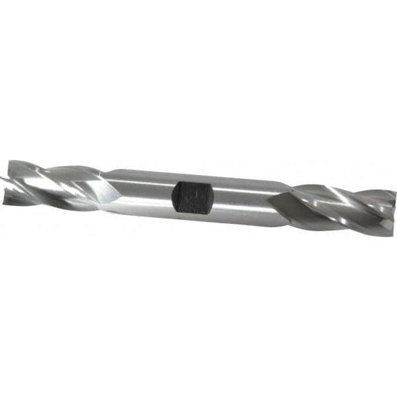 Hertel 1/2", 1" LOC, 1/2" Shank Diam, 4-1/8" OAL, 4 Flute, Cobalt Square End Mill Double End, Uncoated, Spiral Flute, 30 Helix, Centercutting, Right Hand Cut, Right Hand Flute