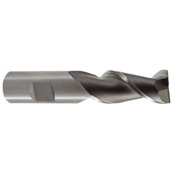 Hertel 1/2", 3" LOC, 1/2" Shank Diam, 5" OAL, 2 Flute, Cobalt Square End Mill Single End, Uncoated, Spiral Flute, 30 Helix, Centercutting, Right Hand Cut, Right Hand Flute