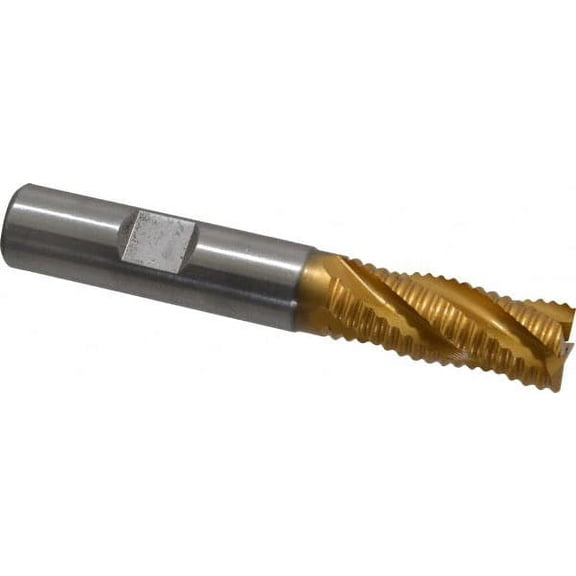 Hertel 1/2" Diam, Coarse Pitch, 1-1/4" LOC, 4 Flute Cobalt Roughing Square End Mill