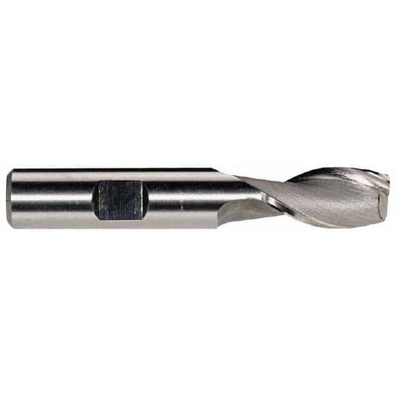 Hertel 1", 3" LOC, 1" Shank Diam, 5-1/2" OAL, 2 Flute, HSS Square End Mill Single End, Uncoated, Spiral Flute, 30 Helix, Centercutting, Right Hand Cut, Right Hand Flute