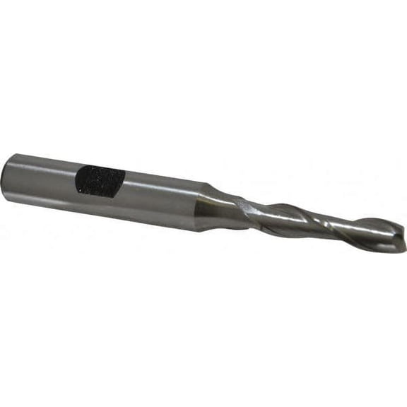 Hertel 1/4", 1" LOC, 3/8" Shank Diam, 3-1/16" OAL, 2 Flute, HSS Square End Mill Single End, Uncoated, Spiral Flute, 30 Helix, Centercutting, Right Hand Cut, Right Hand Flute
