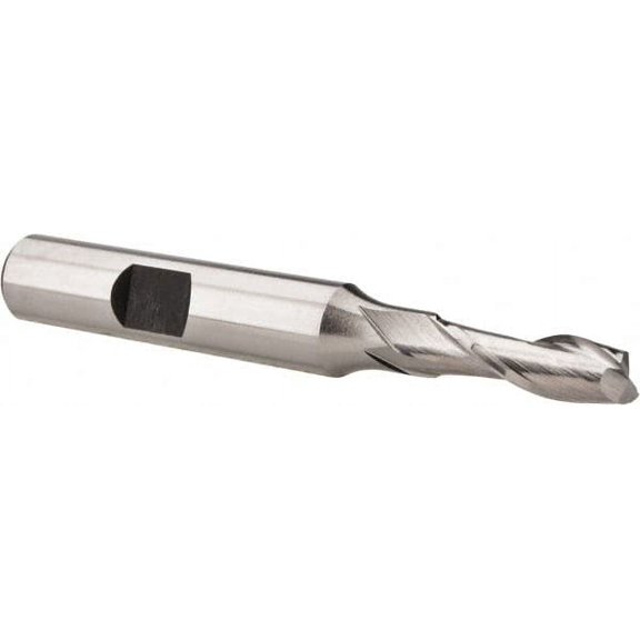 Hertel 1/4", 3/4" LOC, 3/8" Shank Diam, 2-3/4" OAL, 2 Flute, Cobalt Square End Mill Single End, Uncoated, Spiral Flute, 30 Helix, Centercutting, Right Hand Cut, Right Hand Flute