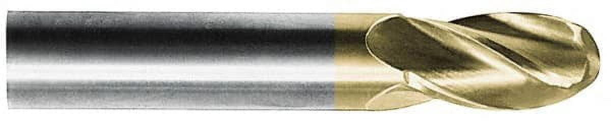 Hertel 1/4" Diam, 3/4" LOC, 4 Flute Solid Carbide Ball End Mill AlTiN Finish, Single End, 2-1/2" OAL, 1/4" Shank Diam
