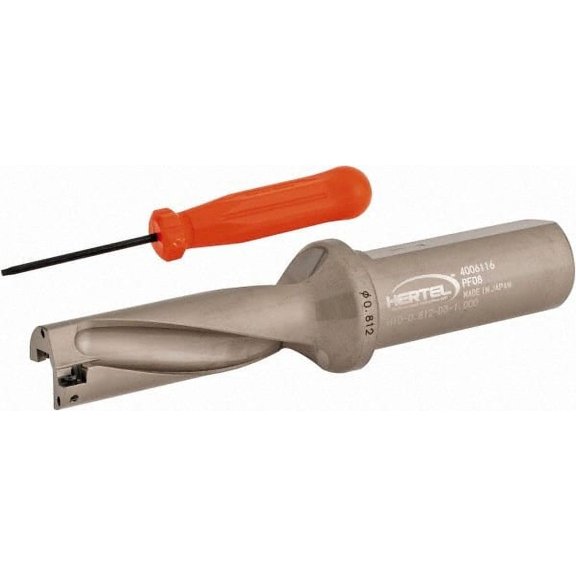 Hertel 2-7/16" Max Drill Depth, 3xD, 13/16" Diam, Indexable Insert Drill Drill Style HID, Takes 2 Inserts, 1" Shank Diam, Straight Shank