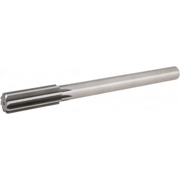 Hertel 22mm HSS 8 Flute Chucking Reamer Straight Flute, Straight Shank, 2-5/8" Flute Length, 10" OAL