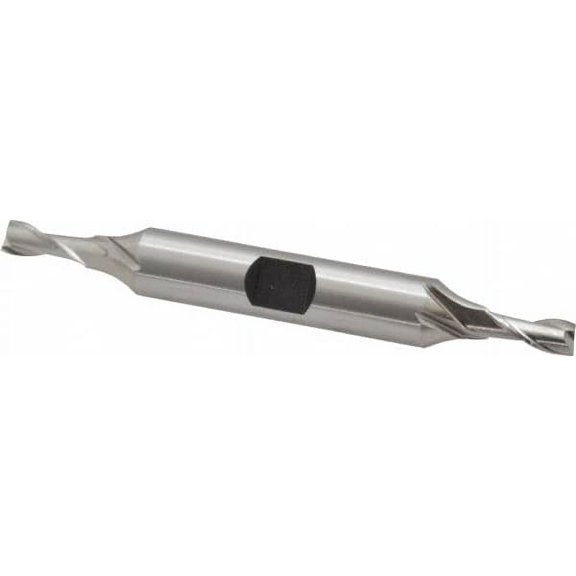 Hertel 3/16", 7/16" LOC, 3/8" Shank Diam, 3-1/8" OAL, 2 Flute, Cobalt Square End Mill Double End, Uncoated, Spiral Flute, 30 Helix, Centercutting, Right Hand Cut, Right Hand Flute