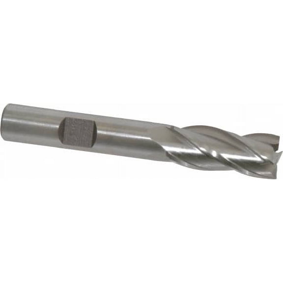 Hertel 7/16", 1" LOC, 3/8" Shank Diam, 2-11/16" OAL, 4 Flute, Cobalt Square End Mill Single End, Uncoated, Spiral Flute, 30 Helix, Centercutting, Right Hand Cut, Right Hand Flute