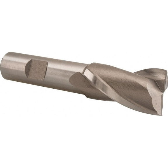Hertel 7/8", 1-1/2" LOC, 5/8" Shank Diam, 3-5/8" OAL, 2 Flute, HSS Square End Mill Single End, Uncoated, Spiral Flute, 30 Helix, Centercutting, Right Hand Cut, Right Hand Flute