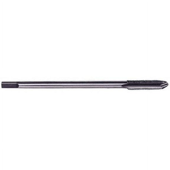 Hertel M10x1.50 Metric Coarse 3 Flute D6 HSS Spiral Point Extension Tap Plug Chamfer, 6" OAL, 6H Class of Fit
