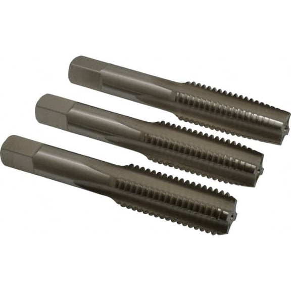 Hertel M18x2.50 Metric Coarse, 4 Flute, Bottoming, Plug & Taper, Bright Finish, High Speed Steel Tap Set