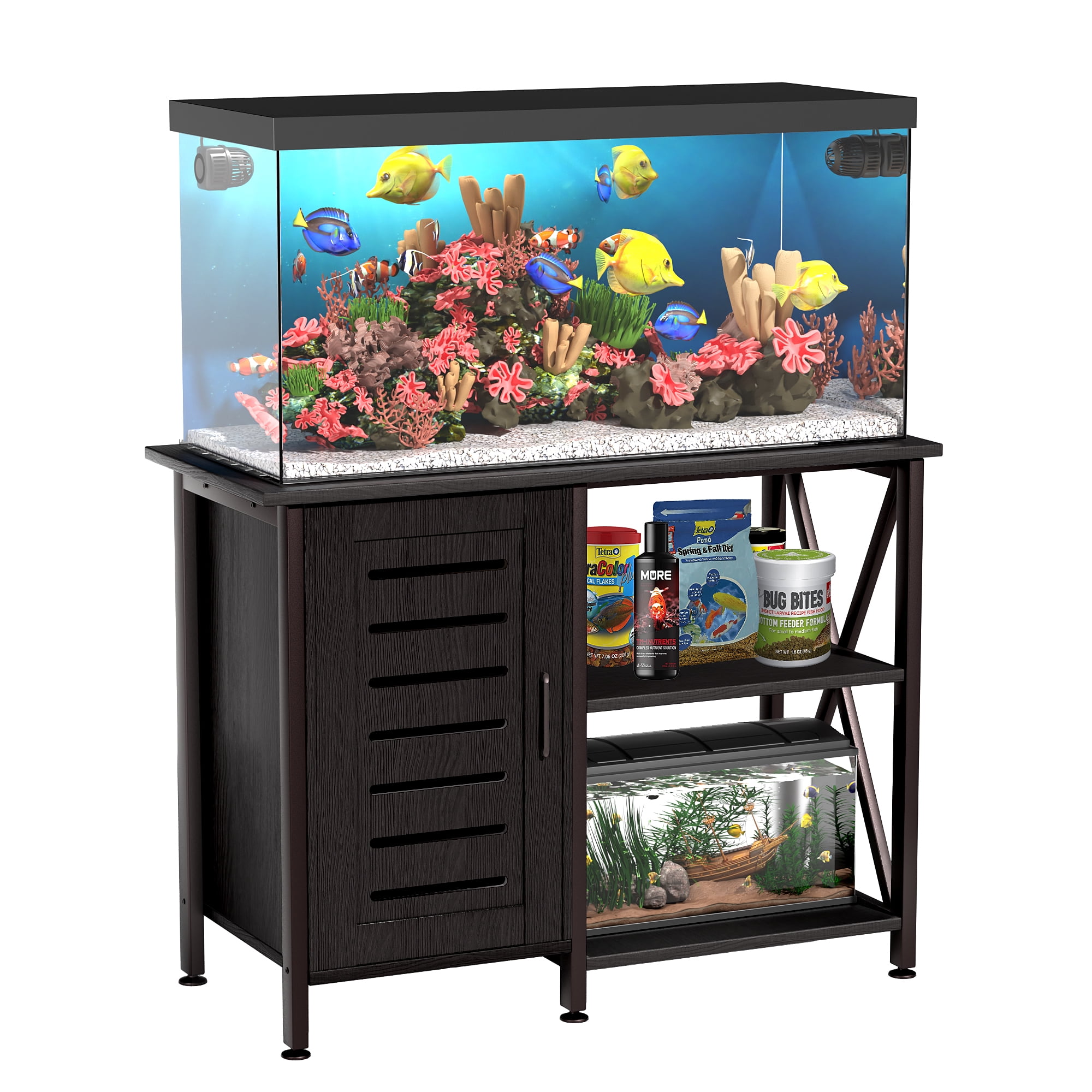 Herture Fish Tank Stand with Cabinet, 40-50 Gallon Aquarium Stand