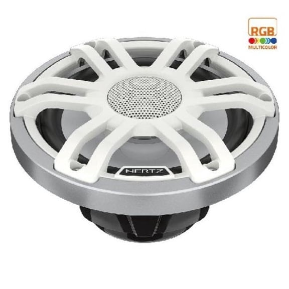 Hertz Audio HERHMX-6.5-S-LD-SW 6.5 in. 4 ohm Sports Coax RGB LED Speaker - White