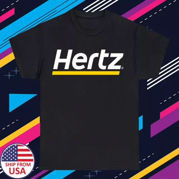 Hertz Car Rental Men's Black T-Shirt Size S-5XL
