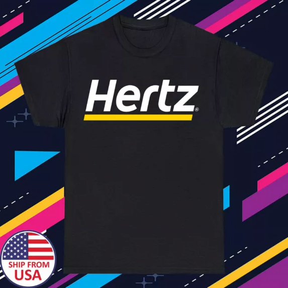 Hertz Car Rental Men's Black T-Shirt Size S-5XL