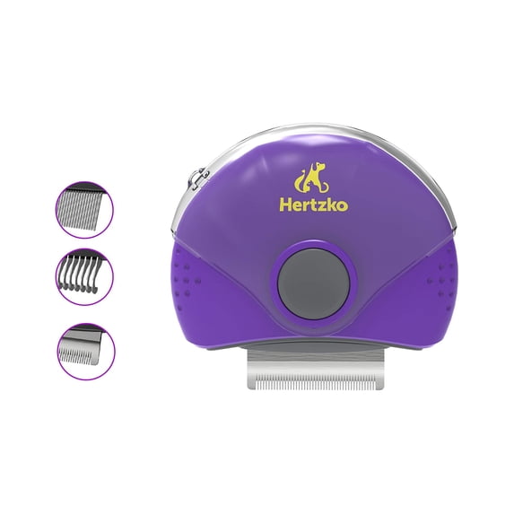Hertzko Dog Brush 3 in 1 Pet Deshedding, Detangling, and Combing Tool - Removes Loose Undercoat, Mats, and Tangled Hair - Great for Travel! Compact Brush for Dogs, Cats, Horses and Small Animals
