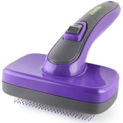 Hertzko Self Cleaning Slicker Brush with Plastic Tips for Sensitive Dogs and Cats. Gently Removes Loose Fur, Undercoat, Mats, and Tangled Hair. Safe and Painless for Your Pet. Small