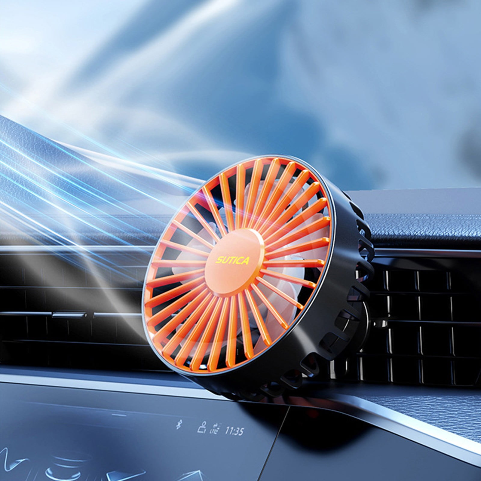 Herunwer (Air Outlet) Car Cooling Wireless Powerful Car Electric Fan