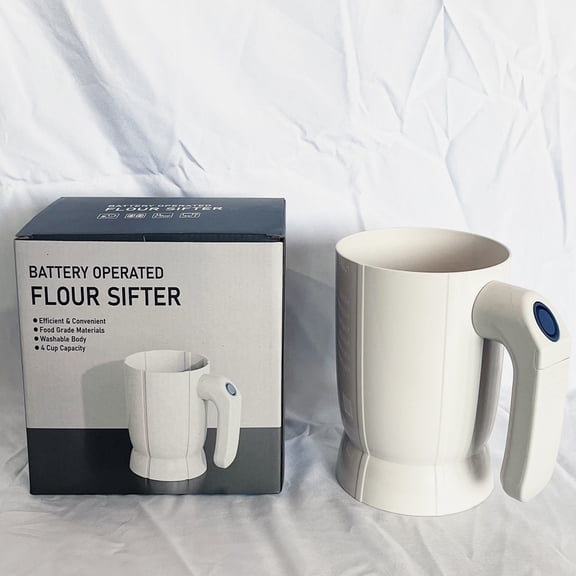 Herunwer Battery Operated Handheld Flour Sifter, Electric Fine Mesh Sieve for Baking & Cooking