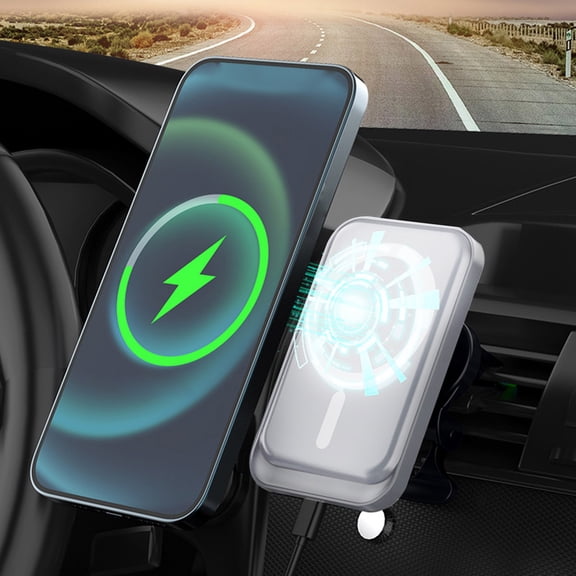 Herunwer Car Mounted Mobile Phone Wireless Charger 15W Intelligent Fast Charging Magnetic Suction Wireless Charging