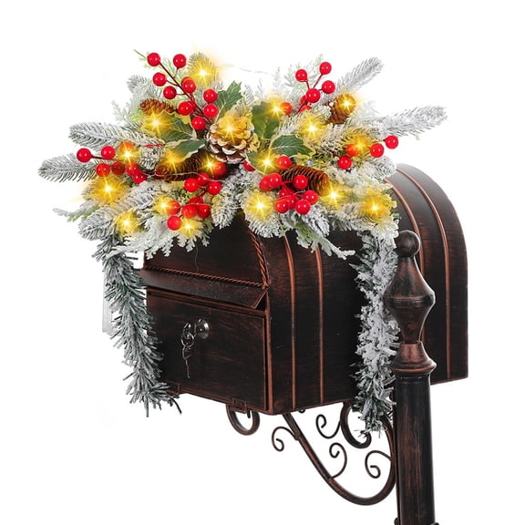 Herunwer Christmas Mailbox Wreath Dress Up, Christmas Mailbox Dress Up Wreath Advent Door Window Big Tree Dress Up, for Christmas Home Decor