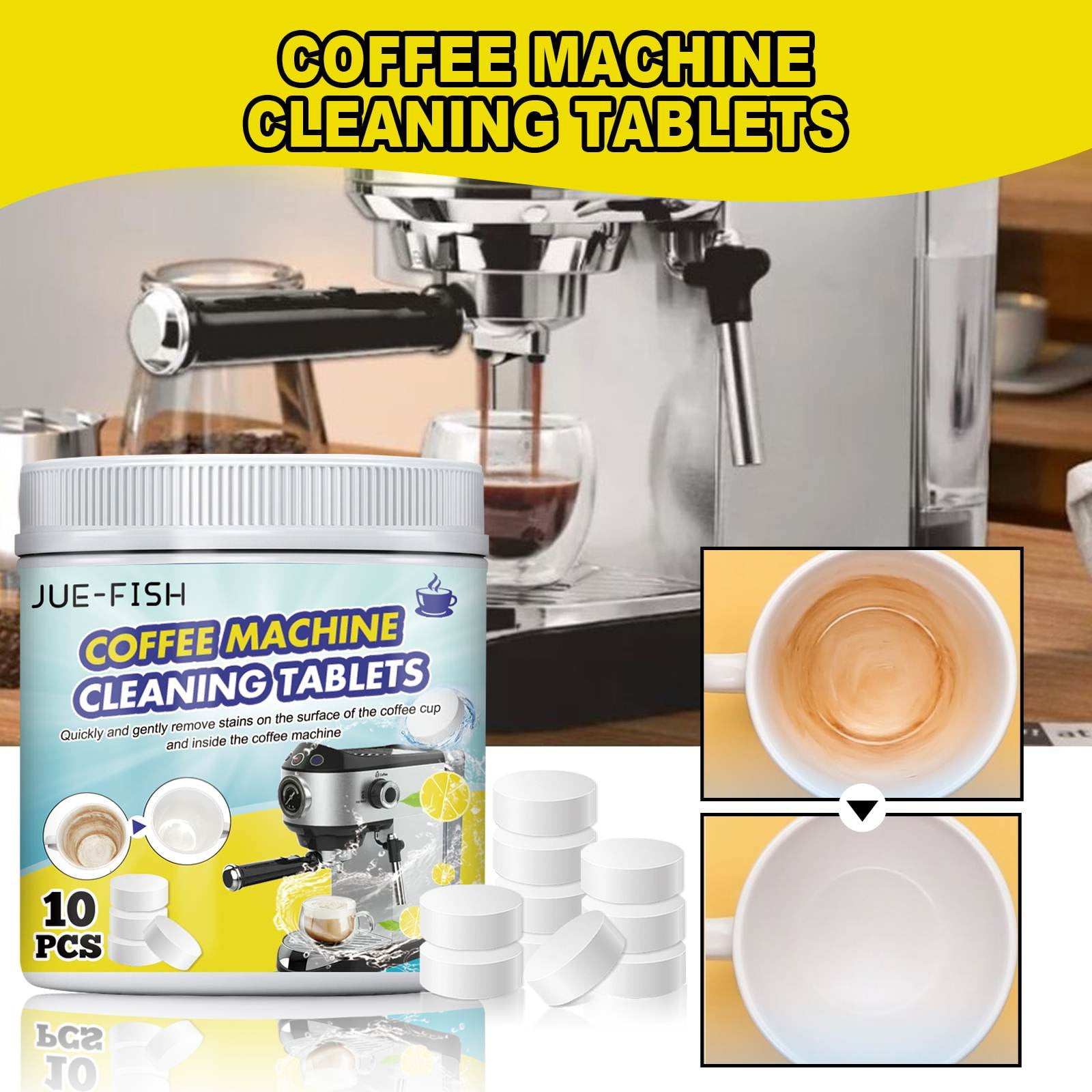 Herunwer Coffee Machine Cleaner Descaler Tablets , Coffee Maker Pot Descaling & Cleaning Tabs